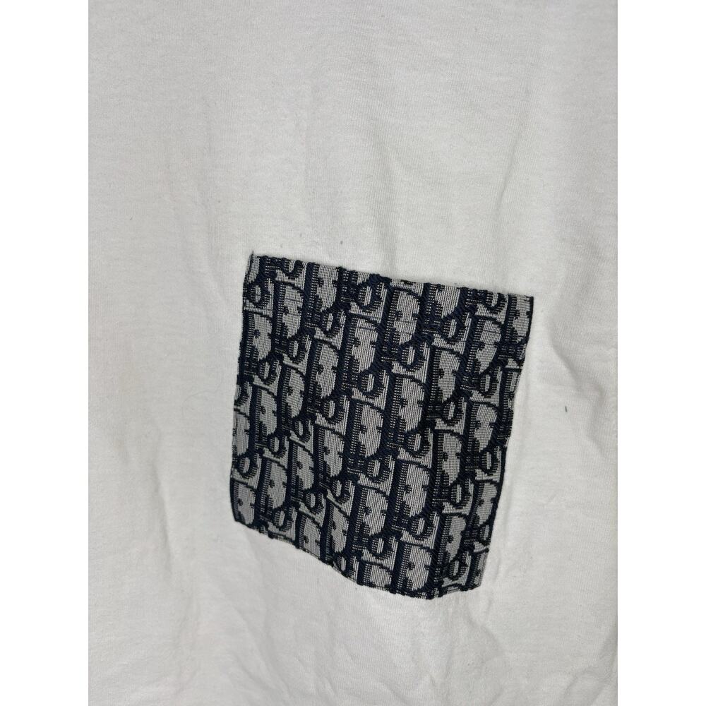 Champion Richjoe Mens Size Small White T-Shirt Upcycle Pocket Dior Oblique - Picture 2 of 9